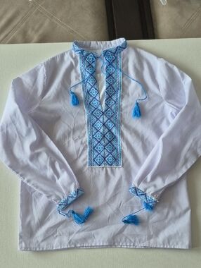 Traditional Kids Embroidered Dance Shirt - Hand Made